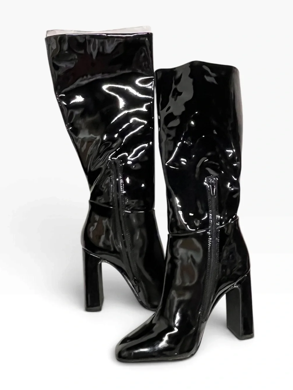 Steve Madden | Ambrose Black Patent knee high boots glossy finish 7.5